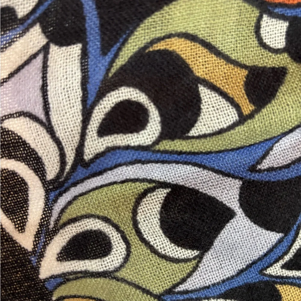 100% Cashmere Multicolor Patterned Scarf - Picture 3 of 3